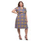 Plus Size 24/7 Comfort Apparel Floral Short Sleeve Wrap Dress - image 4
