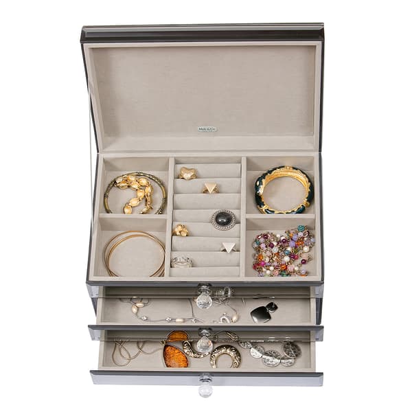 Mele & Co. Maxine Mirrored & Marbled Jewelry Box With Accents
