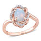 Gemstones Classics&#40;tm&#41; 10kt. Rose Gold Ethiopian Blue Opal Halo Ring - image 1