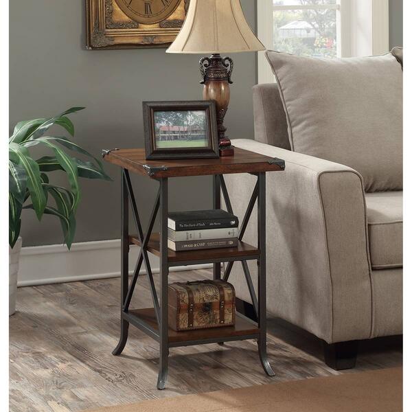 Convenience Concepts Brookline End Table with Shelves - Walnut - image 