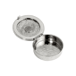 Symbols of Faith Silver Tone Blue Crystal Pill Box - image 2