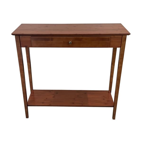 eccostyle&#40;tm&#41; 2-Tier Solid Bamboo Console Table with Drawer