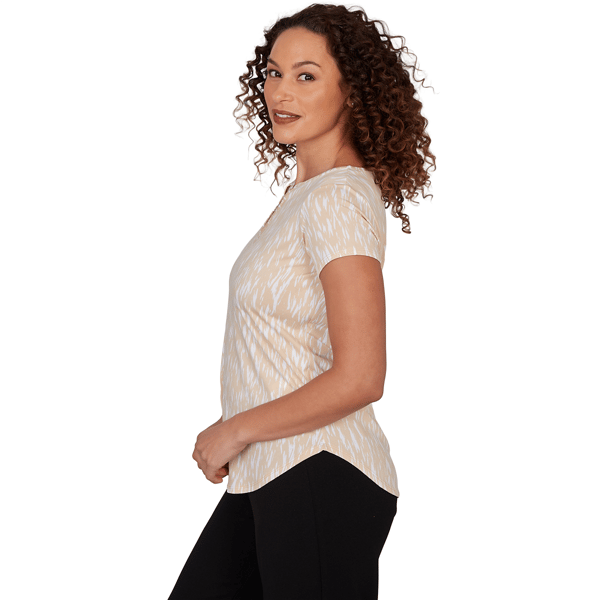 Womens Emaline Verde Grove II Short Sleeve Lace Neck Blouse