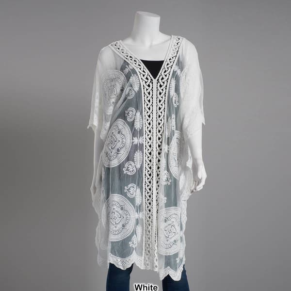 Womens Modena Lightweight Lace Crochet Kimono