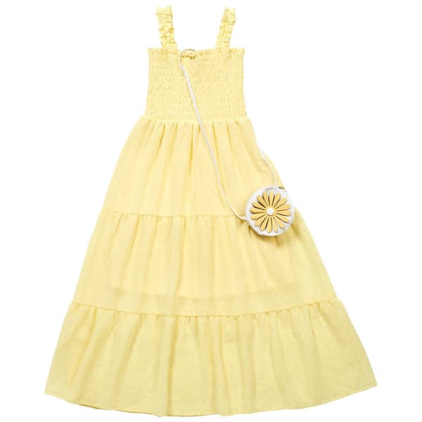 Girls (7-16) Speechless(R) Sleeveless Clip Dot Maxi Dress w/ Bag - image 