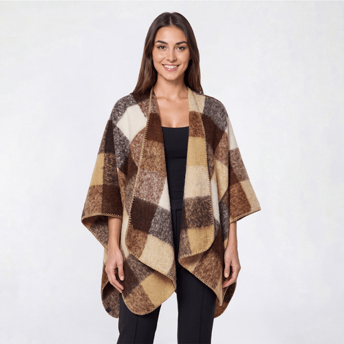Womens Renshun Plaid Ruana