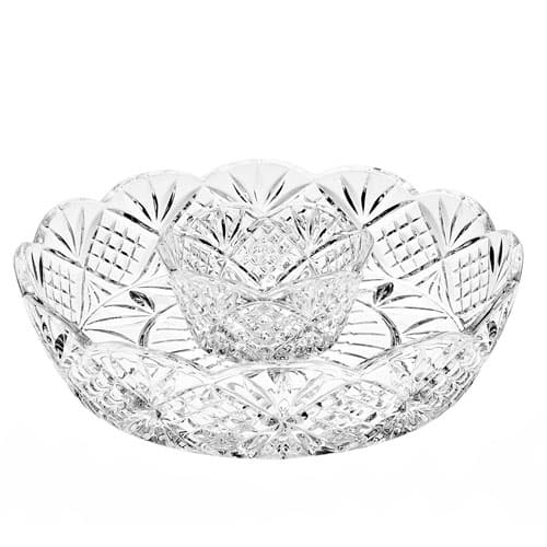 Godinger Dublin Large Crystal Chip and Dip Bowl