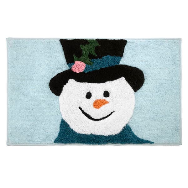 Avanti Blue Snowman Bath Rug - image 