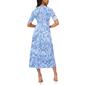 Womens MSK Elbow Sleeve V Neck Print ITY Midi Dress - image 2