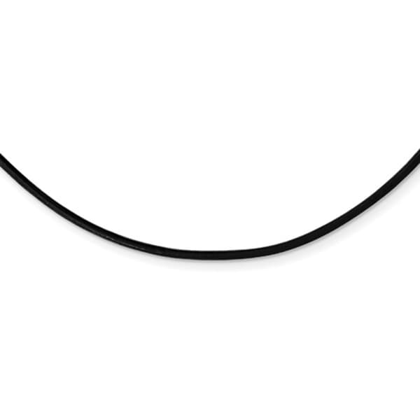Mens Gentlemen's Classics&#40;tm&#41; Steel & Black Leather Cord Necklace - image 