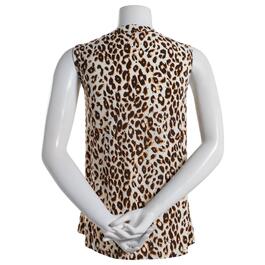 Plus Size Emily Daniels Sleeveless Disco Dot Leopard Henley Top