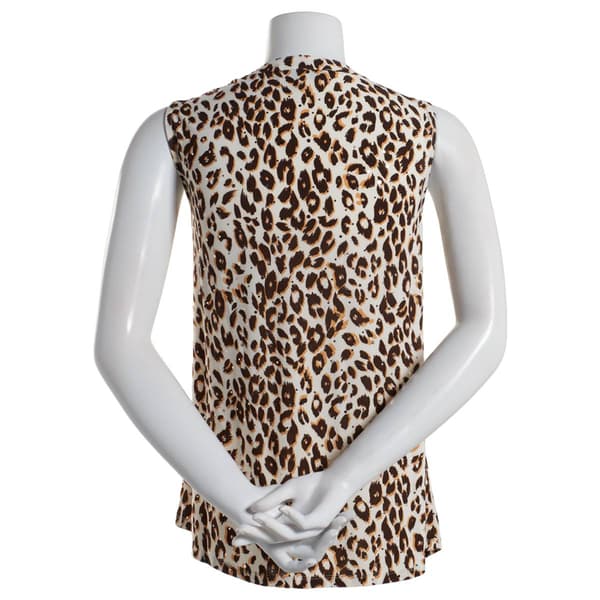 Plus Size Emily Daniels Sleeveless Disco Dot Leopard Henley Top - Boscov's