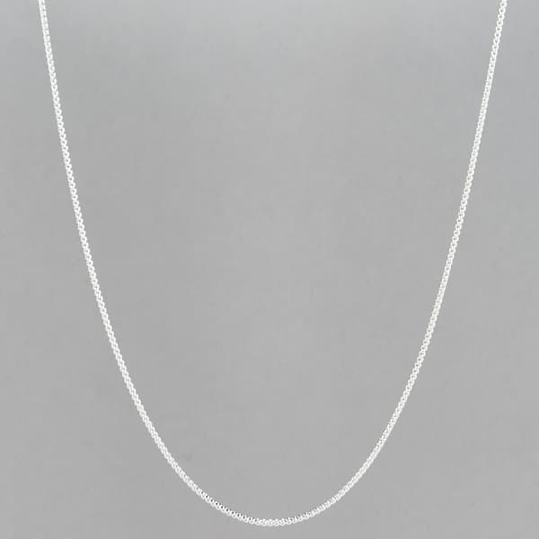 Design Collection Silver Round Box Chain Necklace - image 