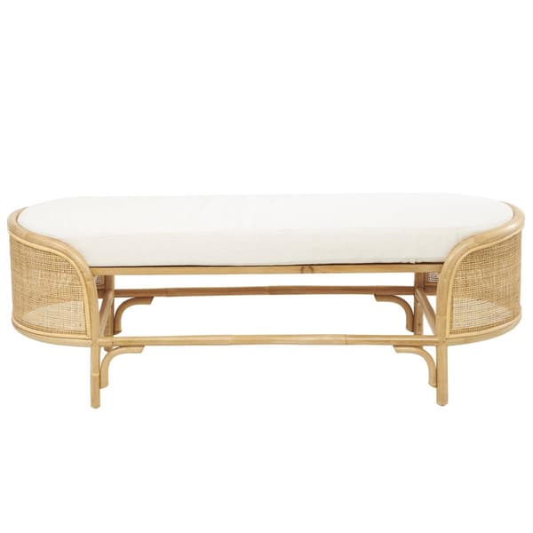 9th & Pike&#174; Natural Brown Rattan Bench
