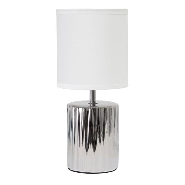 Simple Designs 11.6in. Contemporary Metallic Capsule Table Lamp