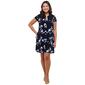 Petite MSK Short Sleeve Floral Three Ring Shift Dress - image 1