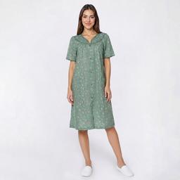 Womens Moon to Noon Short Sleeve Ditsy Floral Trapunto Duster