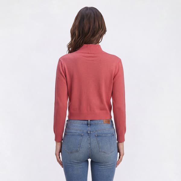 Womens Perceptions 3/4 Sleeve Open Stich Shrug