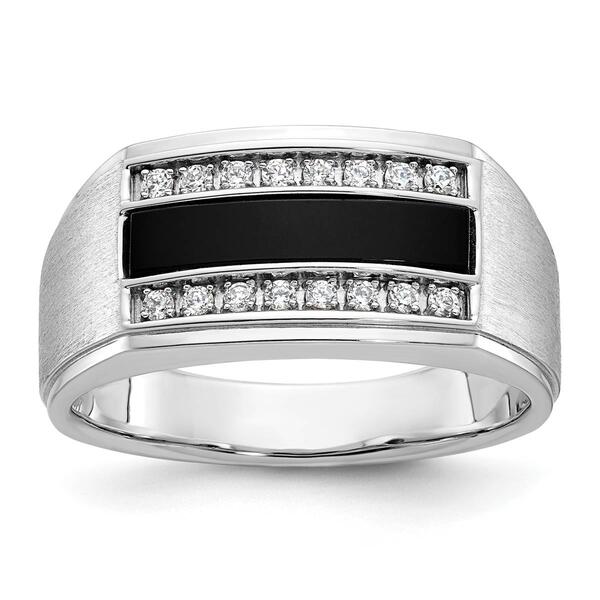 Mens Gentlemens Classics&#40;tm&#41; 14kt. White Gold 1/6ctw. Diamond Ring - image 