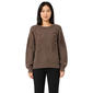 Womens Zac & Rachel Long Puff Sleeve Stitch Floral Sweater - image 1