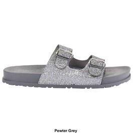 Womens Capelli New York Glitter Double Strap Slide Sandals