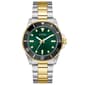 Mens Guess Two-Tone Green Sunray Dial Watch - GW0968G4 - image 1