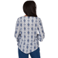 Womens Alfred Dunner Indigo Girls 3/4 Sleeve Diamond Blouse - image 2