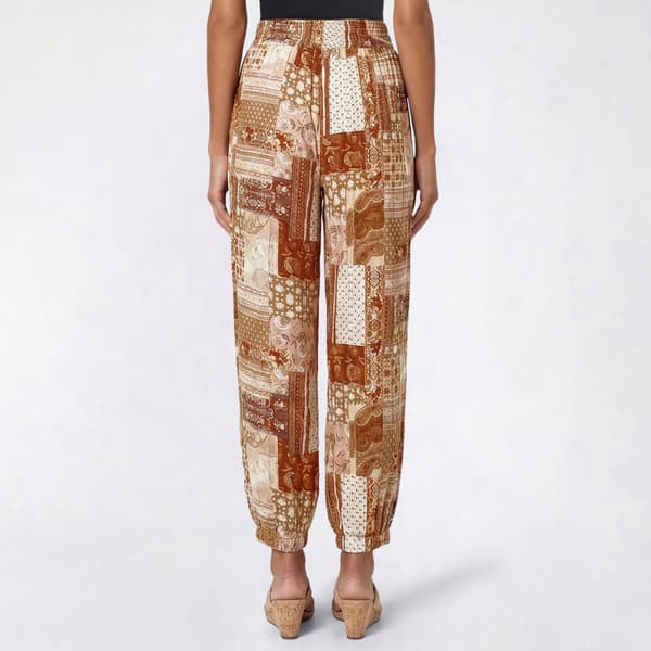 Juniors No Comment Gauze Smock Waist Balloon Pants - Patchwork