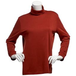 Womens Hasting & Smith Long Sleeve Solid Turtleneck Tee