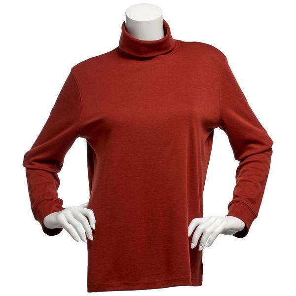 Womens Hasting & Smith Long Sleeve Solid Turtleneck Tee