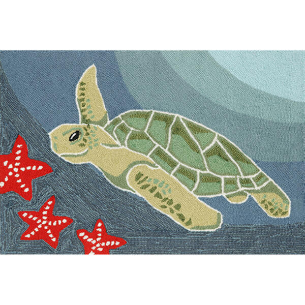 Liora Manne Frontporch Sea Turtle Rectangle Accent Rug - image 