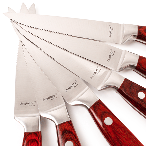 BergHOFF Pakka Wood 6pc. Stainless Steel Steak Knife Set