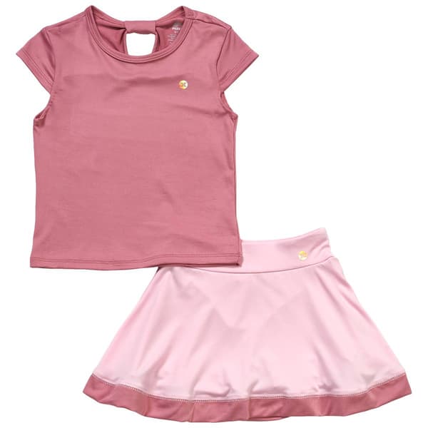 Girls (7-16) RBX Keyhole Tee w/ Color Block Skort Set - image 