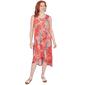 Womens Ruby Rd. Sleeveless Puff Tropical High Low Dress-PUNCH - image 3
