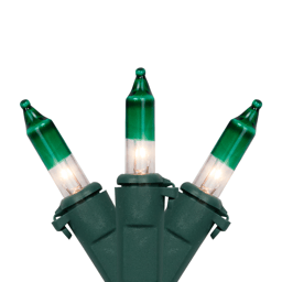 Northlight 20.25ft. Mini Clear w/ Green Tips Christmas Light Set