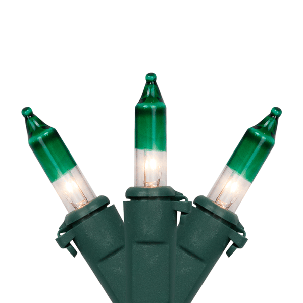 Northlight 20.25ft. Mini Clear w/ Green Tips Christmas Light Set