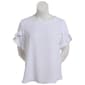 Womens Lexington Avenue Short Ruffle Sleeve Airflow Blouse - image 1