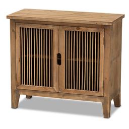 Baxton Studio Clement 2-Door Wood Spindle Accent Storage Cabinet
