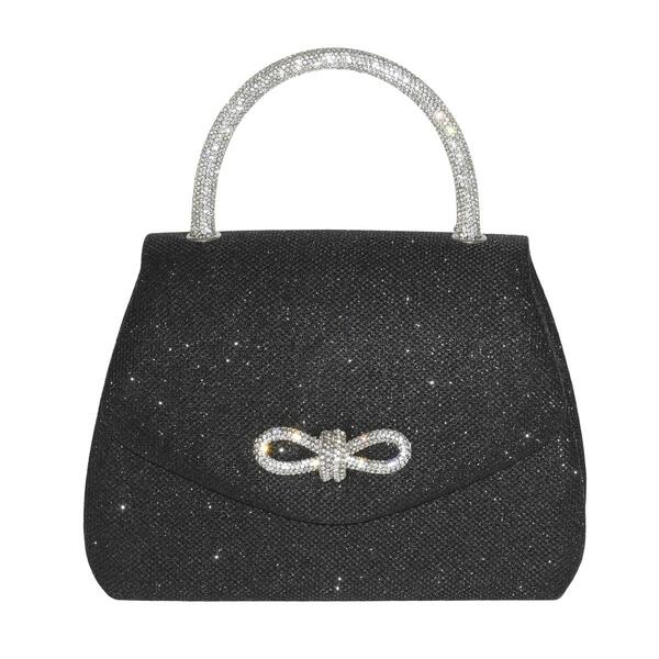 Club Rochelier Evening Bag with Glitter Handle and Bow - image 