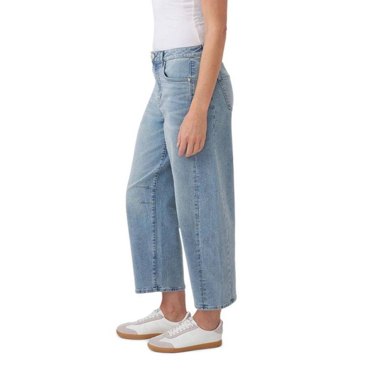 Womens Seven7 Cropped Pieced Dart Barrel Jeans