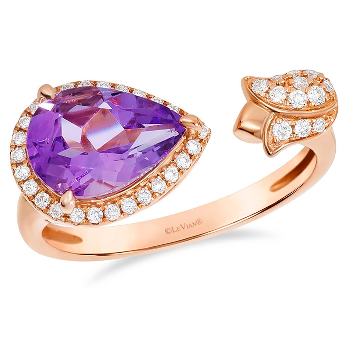 Le Vian(R) Rose Gold Amethyst & Diamond Ring