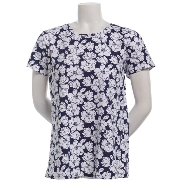 Plus Size Preswick & Moore(R) Short Sleeve Large Floral Tee