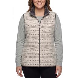Plus Size Hasting & Smith Fair Isle Vest with Sherpa Trim