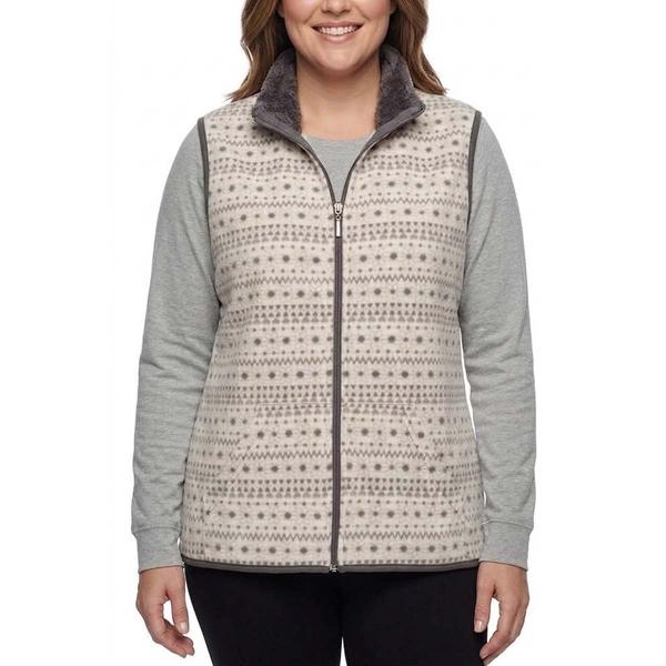 Plus Size Hasting & Smith Fair Isle Vest with Sherpa Trim - image 
