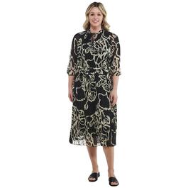 Womens Nanette Lepore 3/4 Sleeve Clip Dot Dress
