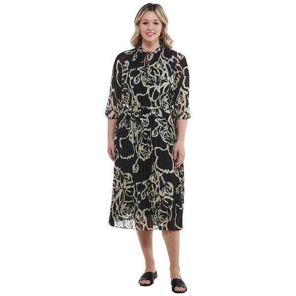 Womens Nanette Lepore 3/4 Sleeve Clip Dot Dress - image 