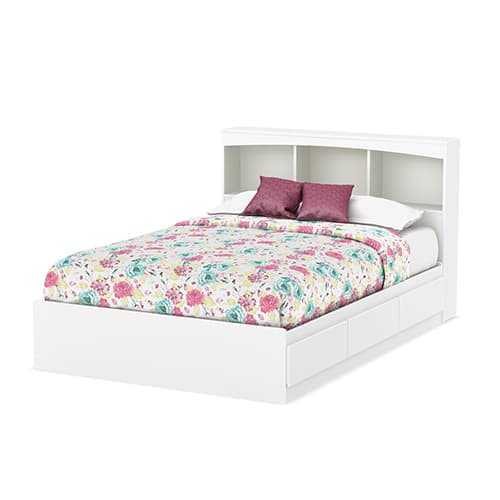 South Shore Full Bookcase Headboard - Pure White