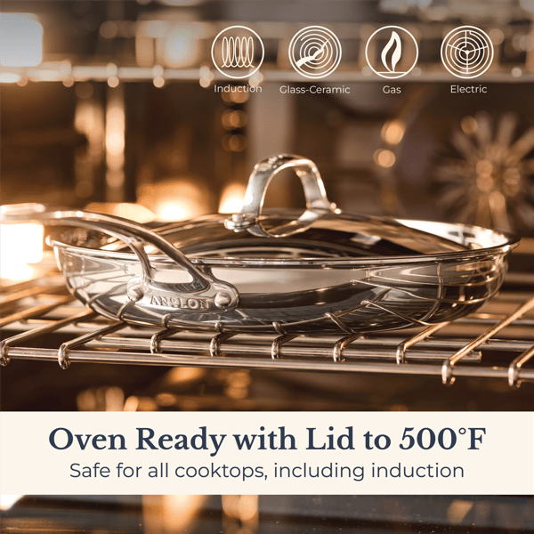 Anolon® EverLast 12.5in.Tri-Ply Clad Frying Pan with Lid