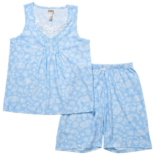 Womens Sophia by Rene Rofe Tank & Shorts Paisley Pajama Set - image 