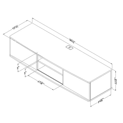 South Shore  56in. Wall Mount Console - Black